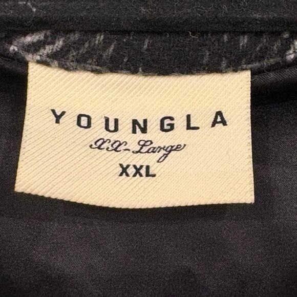 Youngla Highlander Flannel Jacket Plaid Full Zip Mens XXL Black Grey - Picture 5 of 10